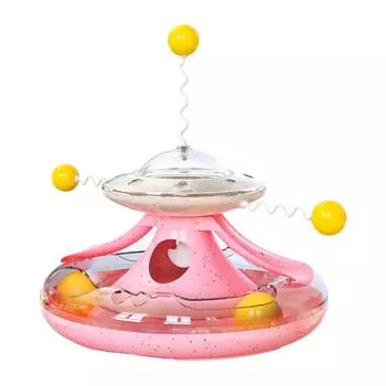 Игрушка-башня для кошек, интерактивная игрушка-головоломка с раздачей лакомств и дразнящей палочкой для кошек для помещений