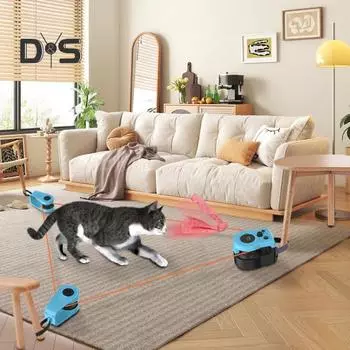 Игрушка-беговая дорожка с перьями для кошек, автоматическое/дистанционное управление, сделай сам, имитация игрушки для охоты на кошку и мышь, регулируемая скорость, интерактивная игра-погоня для домашних кошек королевский синий