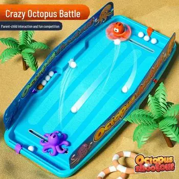 Игрушка «Битва осьминога»: Интерактивная настольная игра «Шар-катапульта» для детей, соревновательная игра для двух игроков, способствующая укреплению связи между родителями и детьми. double battle station