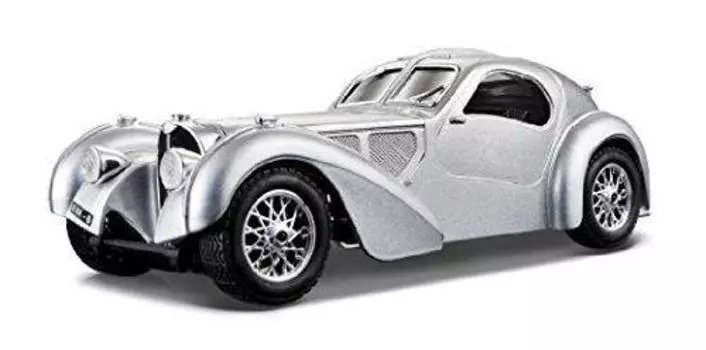 Игрушка bugatti Atlantic Silver от Bburago 22092 Реплика Миниатюрная модель мини-автомобиля Автомобиль Самолет 1/24 [Товар]