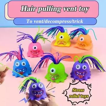 Игрушка-демон для выдергивания волос, снятие стресса, тревожности, портативная для детей, подростков и взрослых, цветная игрушка-дьявол для выдергивания волос, сенсорная игрушка-фиджет зелёный