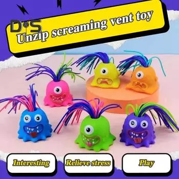 Игрушка-демон для выдергивания волос, снятие стресса, тревожности, портативная для детей, подростков и взрослых, цветная игрушка-дьявол для выдергивания волос, сенсорная игрушка-фиджет оранжевый