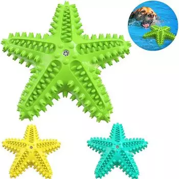 Игрушка для чистки зубов для собак средних и больших пород, жевательная игрушка для щенков, пищащая морская звезда, прочные игрушки, золотистый ретривер, мопс, товары для животных зелёный