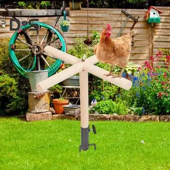 Игрушка для цыплят жердочка деревянная подставка для цыплят с металлическим колышком на земле курятник аксессуары для домашней птицы на заднем дворе для петухов цыплят попугаев 35mm