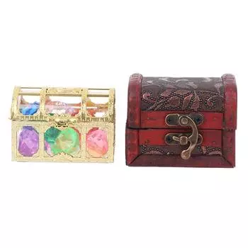 Игрушка для дайвинга Gem Pool Toy 10 больших цветных бриллиантов с сокровищами в виде пиратской коробки для плавания Plastic