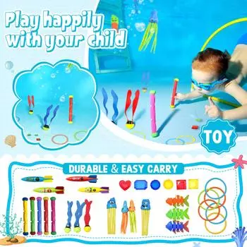 Игрушка для дайвинга в бассейне для детей от 3 до 12 лет, большая игра с сумкой для хранения, игра в бассейне, лето, плавание, вода, рыба, игрушки One Size