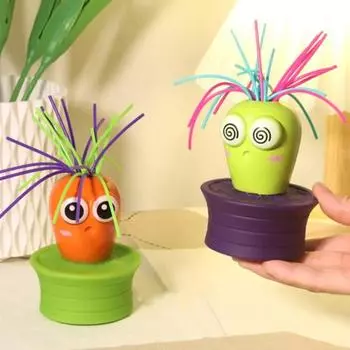 Игрушка для декомпрессии редиса, красочные длинные волосы, тянущие кричащие, забавные, для снятия стресса, морковь, интерактивная сенсорная игрушка-непоседа, подарок для взрослых и детей оранжевый