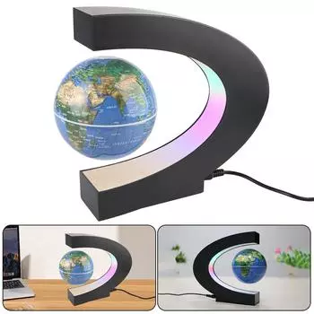 Игрушка для детей Плавающий магнитный левитационный глобус со светодиодной картой мира Украшение для дома Подарки на день рождения Новинка Шар Светильник Электронная антигравитационная лампа US plug