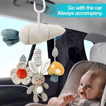 Игрушка для детской кроватки, встроенное устройство BB и колокольчик, мультяшный кролик, сова, плюшевые успокаивающие игрушки A