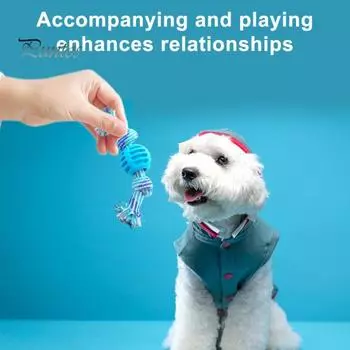 Игрушка для домашних питомцев Шарик с двойным узлом, устойчивый к укусам, хлопковая веревка, игрушка для жевания собаки, легко чистящаяся игрушка для шлифования зубов, чистящая игрушка для коренных зубов, облегчение тревоги, товары для домашних животных д