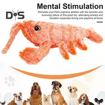 Игрушка для домашних животных Floppy Lobster, интерактивные плюшевые игрушки для кошек, движущиеся прыгающие игрушки для щенков, жевательные игрушки для кошек, собак, прорезывание зубов, чистка красный