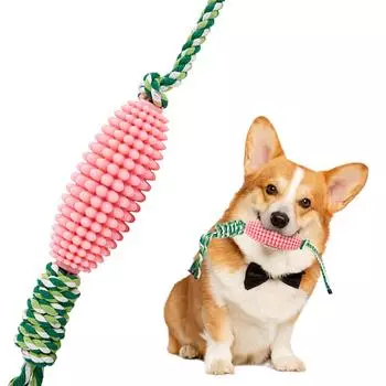 Игрушка для домашних животных Кукурузная коренная палочка звучит, чтобы облегчить скуку, плавает на воде, зубная щетка грызет узлы, игрушка для чистки зубов ONESIZE жёлтый