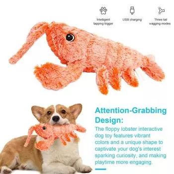 Игрушка для домашних животных «Мягкий омар» Интерактивные плюшевые игрушки для кошек Движущиеся прыгающие игрушки для щенков