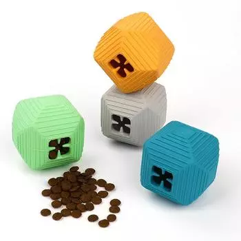 Игрушка для домашних животных, резиновый шарик для корма для собак, устойчивый к укусам, чистка зубов, молярный резиновый шарик 60mm светло-серый