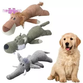 Игрушка для домашних животных со звуком кусания, плюшевая, снимает скуку, чистит зубы, веселая, нежная текстура - игрушка для щенков для маленьких и больших собак Elephant