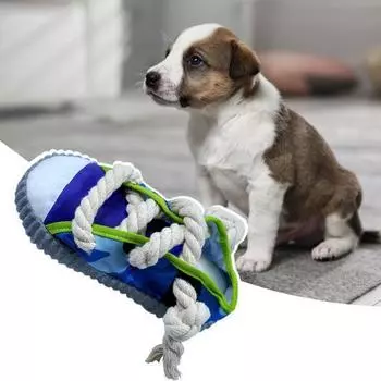 Игрушка для домашних животных, устойчивая к укусам, интерактивная плюшевая, снимает беспокойство, форма обуви для укусов домашних животных