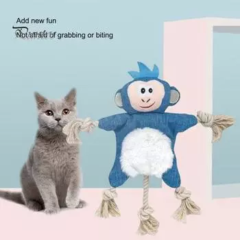 Игрушка для домашних животных, устойчивая к укусам, интерактивная игрушка для собак, писклявая игрушка в форме мультяшного животного, плюшевая игрушка для жевания собаки, домашнее животное Rabbit