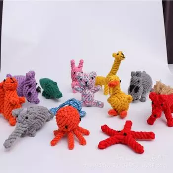 Игрушка для домашних животных, устойчивая к укусам собак, плетеная хлопковая веревка, игрушка для средних и больших собак, скрежещущая зубами, чистящая веревка для укусов собак