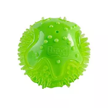 Игрушка для домашних животных Утолщенный устойчивый к укусам футбольный мяч для чистки зубов Звуковой кусающий эластичный мяч для скрежетания зубами у собак One Size зелёный