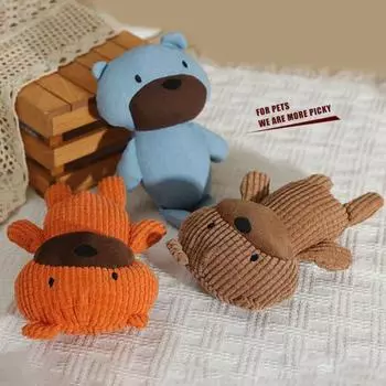 Игрушка для домашних животных в форме животного, устойчивая к укусам, привлекательная собака, забавная пищащая плюшевая игрушка коричневый