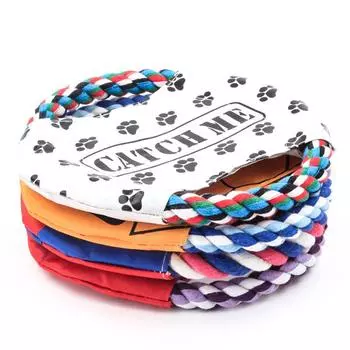 Игрушка для дрессировки домашних животных Фрисби-фрисби-игрушка для укусов на холсте Дрессировка собак Игрушка для развлечений на открытом воздухе Товары для домашних животных