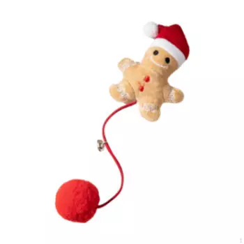 Игрушка для дрессировки кошек на Рождество с веревкой для чистки моляров и интерактивными функциями A