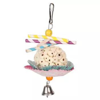 Игрушка для фуражирования для птиц, съедобная мягкая, для снятия скуки, игрушка для измельчения и жевания для попугаев корелл и волнистых попугайчиков