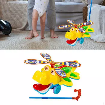 Игрушка для ходьбы со съемной ручкой, игрушка для катания в помещении и на улице для малышей жёлтый