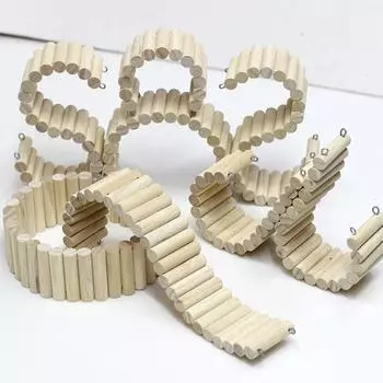 Игрушка для хомяка, товары для ландшафтного дизайна, мебель, небольшой забор, очень длинная лестница для восхождения, джунгарский хомяк, деревянный арочный мост, гнездо для хомяка 6*20 cm