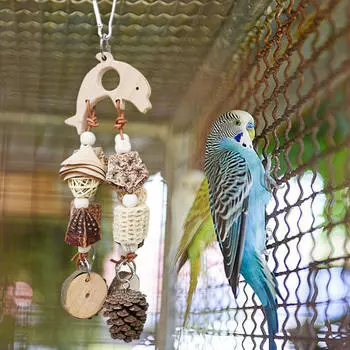 Игрушка для клетки для птиц Практика подвесной веревки для корелл, волнистых попугаев, маленьких попугаев Dolphin