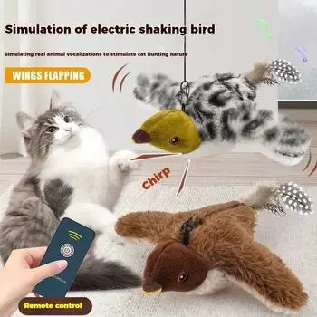 Игрушка для кошек, электрическая имитация птицы, перезаряжаемая кошка, саморазвивающаяся, трясущаяся птица, плюшевая игрушка для питомцев, интерактивные игрушки для кошек