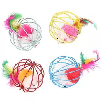 Игрушка для кошек AllBright, мяч для кошек, 4 предмета, мышь, игрушка для кошек, мяч для тренировок, игра, снятие стресса