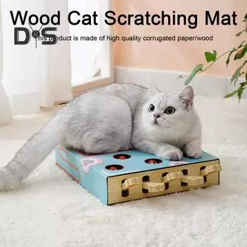 Игрушка для кошек «Бей крота» 3 в 1 интерактивная картонная когтеточка с игрушкой «Бей крота» для кошек, живущих в помещении A