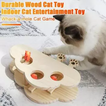 Игрушка для кошек «Бей крота» Деревянная интерактивная игрушка для кошек в форме облака Игра «Бей крота» Игрушка-когтеточка для кошек для использования в помещении B