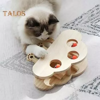 Игрушка для кошек «Бей крота» Деревянная интерактивная игрушка для кошек в форме облака Игра «Бей крота» Игрушка-когтеточка для кошек для использования в помещении A