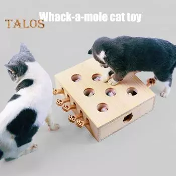 Игрушка для кошек «Бей крота» Интерактивные деревянные игры «Бей крота» с набитыми кротами/плюшевой игрушкой 3 в 1 Когтеточка для домашних кошек A