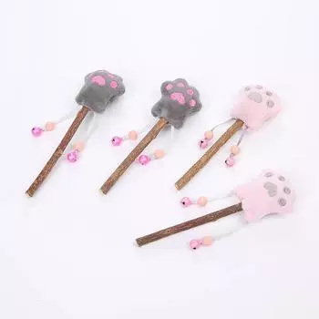 Игрушка для кошек деревянная палочка Polygonum милая кошачья коготь мягкая игрушка с кошачьей мятой и колокольчиками интерактивная игра устойчивые к укусам зубы серый