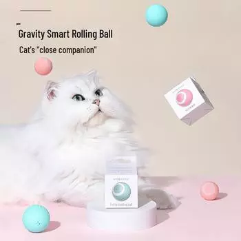 Игрушка для кошек Gravity Rolling Ball - прочная, вызывающая скрежетание зубами, игрушка для развлечения питомца Long rope серый