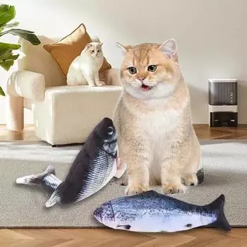 Игрушка для кошек и собак, электрическая рыба-флопа, имитация рыб, интерактивная дрессировка, скрежетание зубами, жевательные игрушки для домашних животных