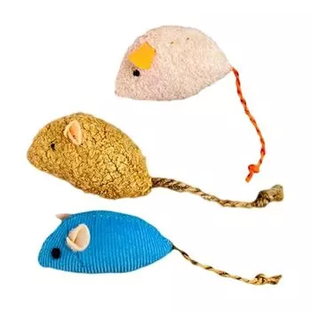 Игрушка для кошек Игрушка для кошек-мышек Игрушка для жевания Восполняет недостаток движения Игрушка для домашних животных для самостоятельной игры Мягкая игрушка для снятия стресса синяя (Желтый, белый, комплект из 3 предметов)