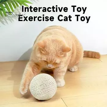 Игрушка для кошек, интерактивная игрушка-когтеточка из сизаля, устойчивая к укусам игрушка для домашних животных, для снятия стресса и упражнений жёлтый