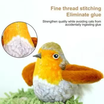 Игрушка для кошек, интерактивная реалистичная игрушка-птица, кошка, мягкая плюшевая игрушка-дразнилка для кошек с натуральными перьями и звуком, товары для домашних животных A