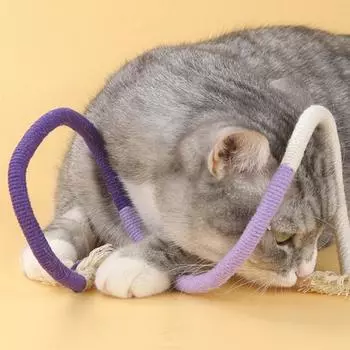 Игрушка для кошек Интерактивные игрушки из хлопковой веревки с молярами Забавная дразнящая палочка Товары для кошек Игрушка для жевания, устойчивая к укусам Игрушка для игр с котятами красный