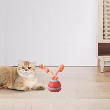 Игрушка для кошек Интерактивный мяч Электрический катающийся Игрушки для кошек и собак для котят оранжевый