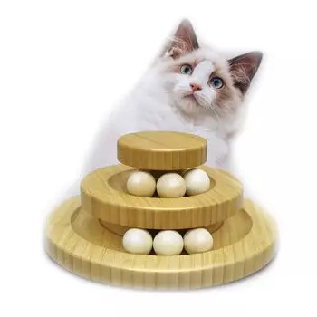 Игрушка для кошек Мяч Башня Вращающийся колокольчик Мяч с колокольчиком Вращающийся мяч Игрушка для кошек Отсутствие упражнений Снятие стресса Развивающая игрушка Безопасный материал Двухслойный