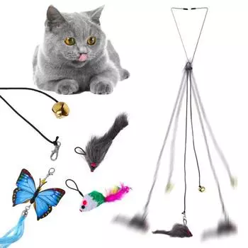 Игрушка для кошек, мышей, бабочек, рыб, в форме домашних животных, тизер, висит на двери, забавный кот, плюшевый плюш B