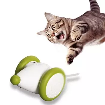Игрушка для кошек Nekogakudo, выпуск 2024 года, мышь Wicked Mouse Plus Solo Play, электрический озорной друг для кошек (зеленый) зелёный