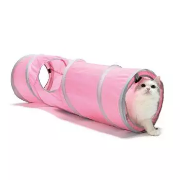 Игрушка для кошек Nekoichi, спиральный туннель для кошек, розовый, длинный розовый