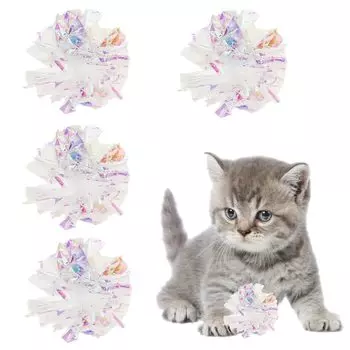 Игрушка для кошек PAVIKE, мяч для кошек, игрушка для кошек, для кошек, для одиночного питомца, идеально подходит для упражнений и снятия стресса у кошек и котят [4 предмета] Игрушка, Игрушка, Игрушка, Игра, Принадлежности,