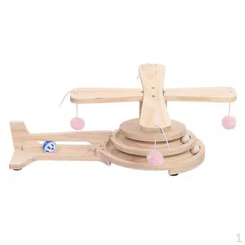 Игрушка для кошек, поворотный стол, принадлежности, игровая башня, забавная, шарики, ролик, интерактивная, забавная, деревянная